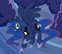 Size: 3396x2981 | Tagged: safe, artist:ecokitty, princess luna, alicorn, pony, cloud, cloudy, high res, solo