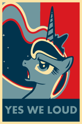 Size: 700x1052 | Tagged: safe, artist:herbsmoker, princess luna, alicorn, pony, hope poster, propaganda, shepard fairey, solo, traditional royal canterlot voice