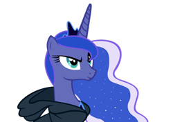 Size: 900x636 | Tagged: safe, artist:mr-loco-moto, princess luna, alicorn, pony, bust, clothes, hoodie, profile, simple background, solo