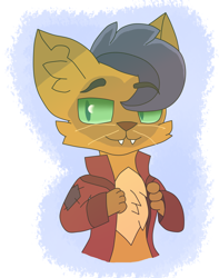 Size: 3000x3800 | Tagged: safe, artist:monikasxd, derpibooru import, capper dapperpaws, abyssinian, anthro, cat, my little pony: the movie, clothes, male, solo