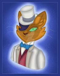 Size: 1024x1307 | Tagged: safe, artist:winterfrostdragon, derpibooru import, capper dapperpaws, abyssinian, anthro, cat, my little pony: the movie, baron humbert von gikkingen, clothes, cosplay, costume, male, solo, studio ghibli, the cat returns, watermark