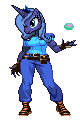 Size: 80x125 | Tagged: safe, artist:dmn666, princess luna, anthro, crossover, jill valentine, resident evil, simple background, solo, sprite