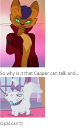 Size: 268x426 | Tagged: safe, derpibooru import, capper dapperpaws, opalescence, abyssinian, anthro, cat, my little pony: the movie, furry confusion, male