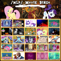 Size: 1571x1572 | Tagged: safe, derpibooru import, capper dapperpaws, fluttershy, rarity, abyssinian, anthro, my little pony: the movie, bingo, male, moe syzlak, movie