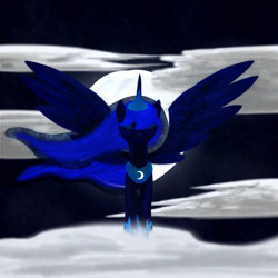 Size: 1422x1422 | Tagged: safe, artist:jaydencurtis, princess luna, alicorn, pony, female, horn, mare, simple background, solo