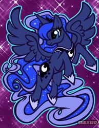 Size: 2550x3300 | Tagged: safe, artist:crizltron, princess luna, alicorn, pony, female, high res, horn, mare, solo