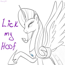 Size: 600x600 | Tagged: safe, artist:hudoyjnik, rarity, alicorn, pony, fetish, hoof fetish, princess, race swap, raricorn, solo