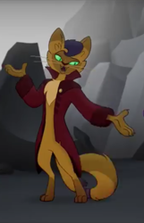 Size: 515x798 | Tagged: safe, derpibooru import, screencap, capper dapperpaws, abyssinian, anthro, cat, digitigrade anthro, my little pony: the movie, clothes, coat, cropped, male, solo
