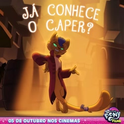 Size: 800x800 | Tagged: safe, derpibooru import, screencap, capper dapperpaws, abyssinian, anthro, cat, my little pony: the movie, portuguese, solo, translated in the comments