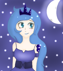 Size: 255x288 | Tagged: safe, artist:clobug98, princess luna, humanized, moon, solo