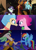 Size: 1272x1744 | Tagged: safe, derpibooru import, edit, edited screencap, screencap, capper dapperpaws, captain celaeno, pinkie pie, princess skystar, rainbow dash, rarity, abyssinian, anthro, cat, pegasus, pony, seapony (g4), unicorn, my little pony: the movie, anthro with ponies, female, hoofbump, male, mare, parrot pirates, pirate, seaponified, seapony pinkie pie, species swap