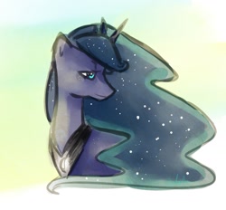 Size: 1679x1561 | Tagged: dead source, safe, artist:edahi, princess luna, alicorn, pony, bust, profile, solo