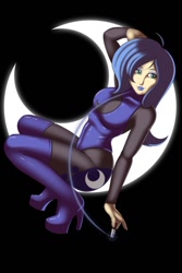 Size: 730x1095 | Tagged: safe, artist:kloudmutt, princess luna, art pack:my little sweetheart, catsuit, humanized, lipstick, moon, my little sweetheart, s1 luna, solo