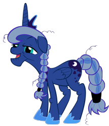 Size: 4000x4651 | Tagged: safe, artist:bednarowski, princess luna, alicorn, pony, old, simple background, solo