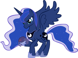 Size: 3907x2905 | Tagged: safe, artist:spinnyhat, princess luna, alicorn, pony, spider, ethereal mane, female, high res, mare, simple background, solo, spread wings, starry mane, transparent background, vector, wings