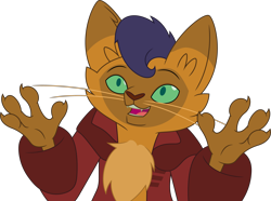 Size: 5000x3718 | Tagged: safe, artist:dashiesparkle, derpibooru import, capper dapperpaws, abyssinian, anthro, cat, my little pony: the movie, spoiler:comic, absurd resolution, clothes, male, open mouth, simple background, solo, transparent background, vector