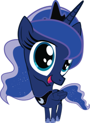 Size: 762x1048 | Tagged: safe, artist:felix-kot, princess luna, alicorn, pony, chibi, cute, looking at you, open mouth, simple background, smiling, solo, transparent background