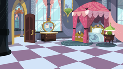 Size: 6664x3748 | Tagged: safe, artist:boneswolbach, background, bed, bedroom, canopy bed, no pony