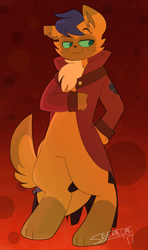 Size: 1726x2911 | Tagged: safe, artist:saveraedae, derpibooru import, capper dapperpaws, abyssinian, anthro, cat, digitigrade anthro, semi-anthro, my little pony: the movie, clothes, male, smiling, solo