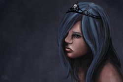 Size: 1100x733 | Tagged: dead source, safe, artist:cosmicunicorn, princess luna, bust, humanized, profile, solo