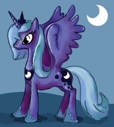 Size: 449x500 | Tagged: safe, artist:evol-ua, princess luna, alicorn, pony, female, horn, mare, simple background, solo