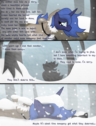 Size: 3000x3946 | Tagged: safe, artist:dazed-and-wandering, princess luna, alicorn, pony, comic, high res, snow, snowfall
