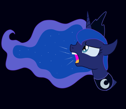 Size: 725x627 | Tagged: safe, artist:mellonshow, princess luna, alicorn, pony, simple background, solo, traditional royal canterlot voice, yelling