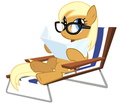 Size: 3500x3000 | Tagged: safe, artist:boneswolbach, apple cobbler, a friend in deed, apple family member, chair, glasses, lawn chair, lounging, simple background, solo, transparent background, vector