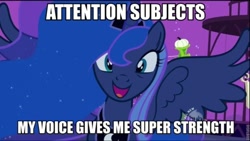 Size: 500x281 | Tagged: safe, princess luna, alicorn, pony, female, horn, image macro, mare, yu-gi-oh!, yu-gi-oh! abridged