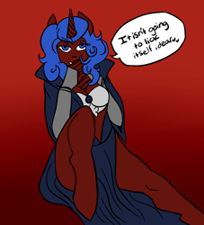 Size: 500x550 | Tagged: safe, artist:ladilol, artist:meestorvertex, color edit, oc, oc only, oc:emberfrost, anthro, unicorn, dialogue, fetish, hoof fetish