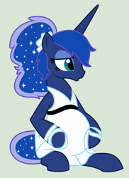 Size: 2840x3896 | Tagged: safe, artist:evilfrenzy, princess luna, alicorn, pony, :o, alternate hairstyle, clothes, dress, ponytail, pregnant, scrunchie, simple background, sitting, solo, tired, vector