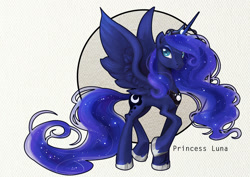 Size: 1024x724 | Tagged: source needed, useless source url, safe, artist:ladyamaltea, princess luna, alicorn, pony, smiling, solo