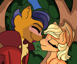 Size: 1024x854 | Tagged: safe, artist:endaria2021, derpibooru import, applejack, capper dapperpaws, anthro, my little pony: the movie, capperjack, female, interspecies, male, shipping, straight