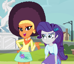 Size: 1109x958 | Tagged: safe, artist:boneswolbach, artist:kingbases, artist:ktd1993, edit, rarity, saffron masala, equestria girls, afro, base used, equestria girls-ified, female, lesbian, raffron, shipping