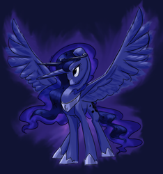 Size: 750x800 | Tagged: safe, artist:kilo, artist:mr-nohbdy, princess luna, alicorn, pony, solo, spread wings