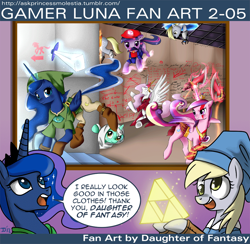 Size: 1000x976 | Tagged: safe, artist:johnjoseco, derpy hooves, princess luna, alicorn, pony, gamer luna