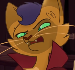 Size: 648x600 | Tagged: safe, derpibooru import, screencap, capper dapperpaws, abyssinian, anthro, cat, my little pony: the movie, cropped, disgusted, male, reaction image, solo, upset