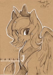 Size: 1236x1746 | Tagged: source needed, safe, artist:mi-eau, princess luna, alicorn, pony, s1 luna, sketch, solo