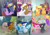 Size: 1047x725 | Tagged: safe, artist:cocoarts12, derpibooru import, applejack, capper dapperpaws, caramel, fluttershy, grubber, pinkie pie, rainbow dash, rarity, soarin', star tracker, trenderhoof, twilight sparkle, twilight sparkle (alicorn), alicorn, earth pony, pegasus, pony, unicorn, my little pony: the movie, base used, blushing, cappershy, carajack, crack shipping, female, grubberpie, honorary incest, male, ponified, shipping, soarindash, straight, trenderity, twitracker