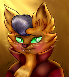 Size: 1450x1600 | Tagged: safe, artist:dinaadiaz2380, derpibooru import, capper dapperpaws, abyssinian, anthro, my little pony: the movie, bust, looking at you, male, solo