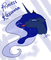 Size: 4132x4807 | Tagged: safe, artist:probablyfakeblonde, princess luna, alicorn, pony, absurd resolution, kazoo, musical instrument, solo