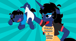 Size: 11000x6000 | Tagged: safe, artist:evilfrenzy, oc, oc only, oc:femzy, oc:frenzy, anthro, absurd resolution, age regression, angry, anthro oc, baby, cloth diaper, diaper, foal, safety pin, sunburst background, vulgar