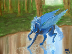 Size: 900x676 | Tagged: safe, artist:x6tr2ni, princess luna, alicorn, horse, pony, realistic, solo, water