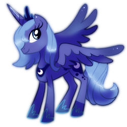 Size: 1000x1000 | Tagged: dead source, safe, artist:shufflestripes, princess luna, alicorn, pony, s1 luna, smiling, solo