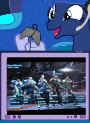 Size: 563x769 | Tagged: safe, princess luna, alicorn, pony, blurry, exploitable meme, gamer luna, gamer meme, meme, obligatory pony, tv meme, x-com, xcom: enemy unknown