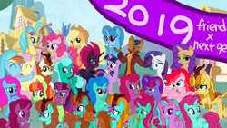 Size: 1920x1080 | Tagged: safe, artist:徐詩珮, derpibooru import, applejack, autumn blaze, capper dapperpaws, fizzlepop berrytwist, fluttershy, glitter drops, pinkie pie, princess skystar, rainbow dash, rarity, spring rain, tempest shadow, twilight sparkle, twilight sparkle (alicorn), oc, abyssinian, alicorn, anthro, hippogriff, hybrid, kirin, my little pony: the movie, sounds of silence, 2019, alicornified, autumnjack, capperity, clothes, coat, cowboy hat, eye scar, female, flutterdash, glitterblaze, glittershadow, happy new year 2019, hat, interspecies offspring, kirin oc, lesbian, magical lesbian spawn, male, mane six, next gen mane six, next generation, offspring, parent:applejack, parent:autumn blaze, parent:capper, parent:fluttershy, parent:glitter drops, parent:pinkie pie, parent:princess skystar, parent:rainbow dash, parent:rarity, parent:spring rain, parent:tempest shadow, parent:twilight sparkle, parents:autumnjack, parents:capperity, parents:flutterdash, parents:glitterblaze, parents:glittershadow, parents:skypie, parents:springdrops, parents:springshadow, parents:tempestlight, race swap, scar, shipping, skypie, springdrops, springshadow, straight, tempest shadow's friends, tempestlight