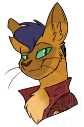 Size: 1046x1571 | Tagged: safe, artist:bluebrush09, derpibooru import, capper dapperpaws, abyssinian, anthro, cat, my little pony: the movie, bust, male, portrait, simple background, solo, transparent background, watermark