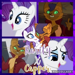 Size: 1024x1024 | Tagged: safe, artist:noreencreatesstuff, derpibooru import, capper dapperpaws, rarity, abyssinian, anthro, pony, unicorn, anthro with ponies, capperity, clothes, coat, female, male, mare, shipping, straight