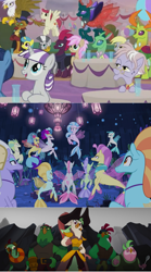 Size: 1032x1862 | Tagged: safe, derpibooru import, screencap, boyle, capper dapperpaws, captain celaeno, derpy hooves, gilda, laguna, lix spittle, mullet (character), murdock, ocean flow, pharynx, princess skystar, queen novo, silverstream, tempest shadow, terramar, thorax, twilight velvet, zecora, anthro, changedling, changeling, griffon, seapony (g4), my little pony: the movie, the ending of the end, king thorax, parrot pirates, pirate, prince pharynx