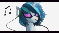 Size: 1920x1080 | Tagged: safe, artist:hierozaki, dj pon-3, vinyl scratch, pony, unicorn, female, mare, solo